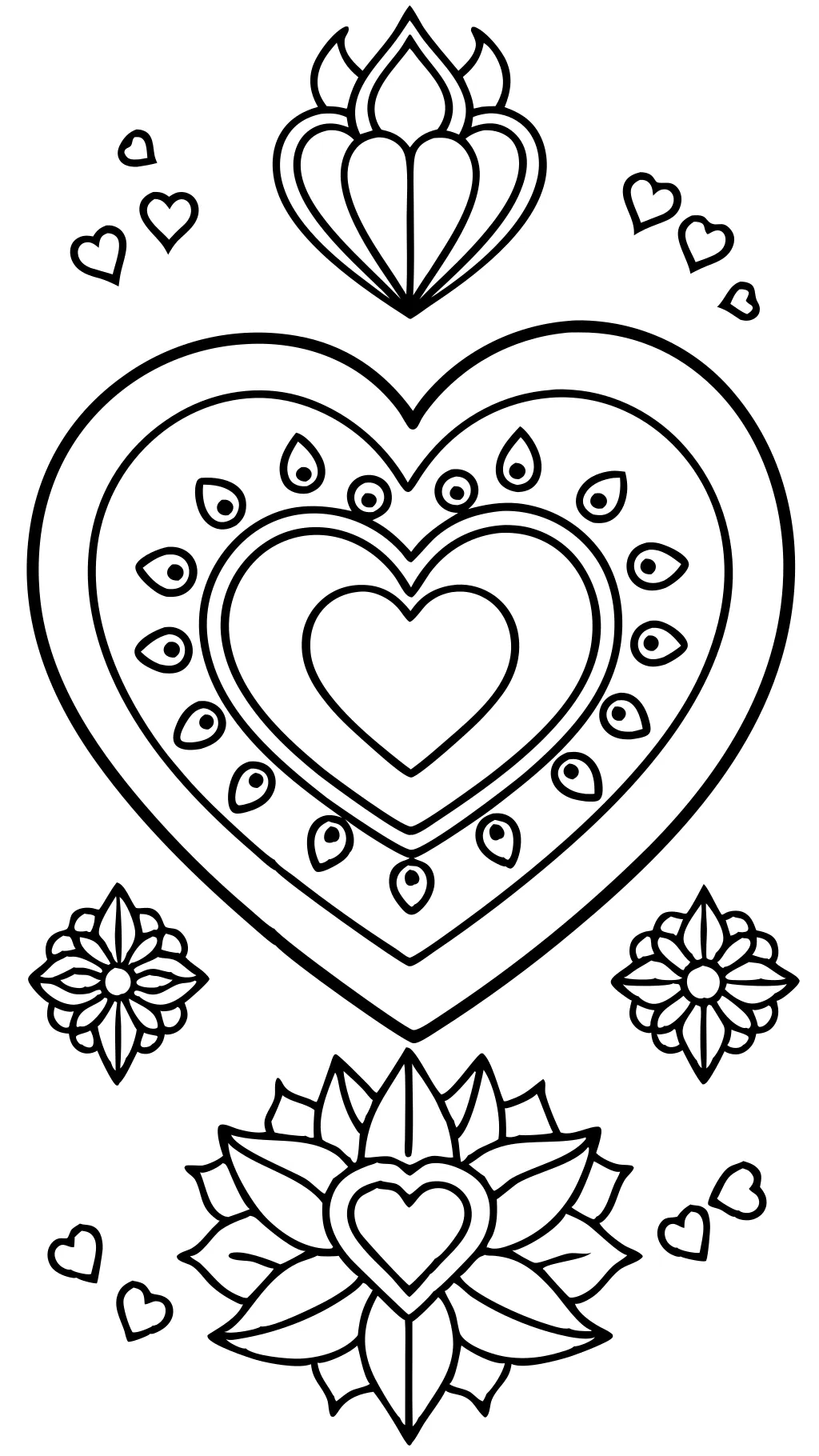 coloring pages of hearts for valentines day